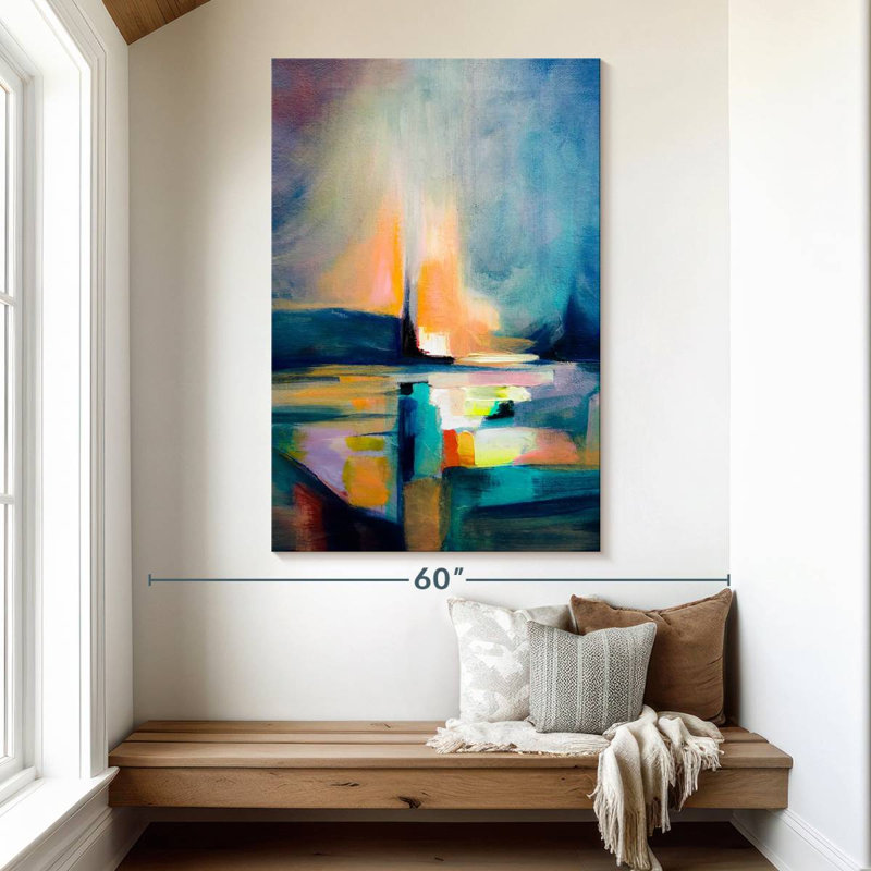 Avery Sea At Sunset Abstract, 51" H x 34" W