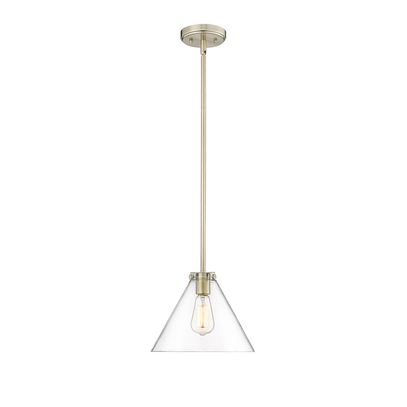 Luminaire suspendu conique à 1 lumière Greaves, Or moderne