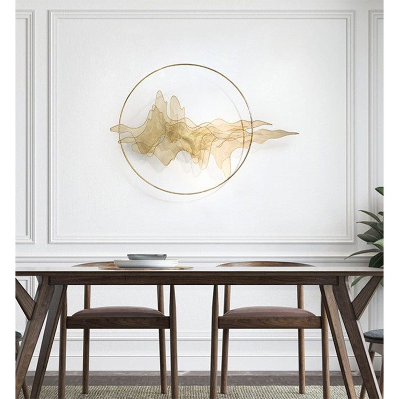 Décoration murale tridimensionnelle en métal pour salon, H 23,62 po x l 34,65 po x P 1,57 po