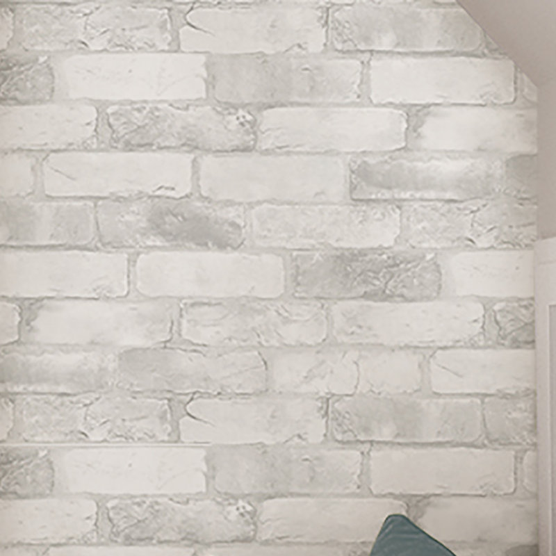 Échantillon de papier peint loft white brick et stick
