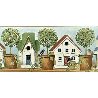 Bordure décorative de papier peint maisons d'oiseaux L 15 pi x l 7 po