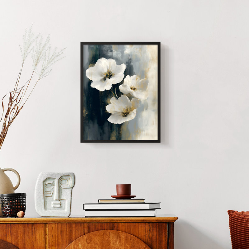 Série FLORAL dxviii - reproduction encadrée de qualité supérieure - prête à être accrochée - aucun clou requis