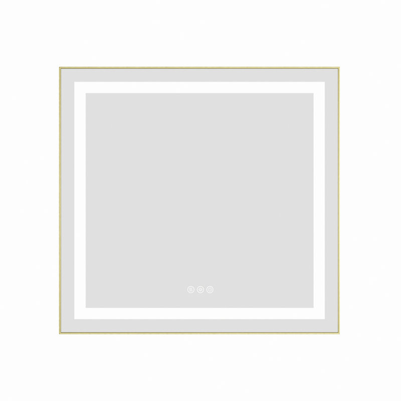 Miroir de salle de bain à DEL, miroir de meuble-lavabo mural avec cadre en aluminium, Rectangulaire, Verticale, 28 po x 30 po