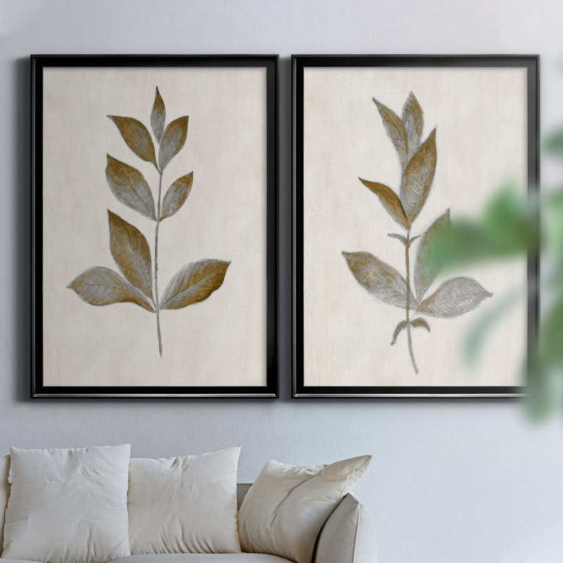 Bronze Leaf I - ensemble de 2 reproductions, H 31,5 po x l 47 po x P 1,5 po, H 44 po x l 31 po, Ne s’applique pas