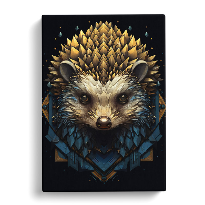 Hedgehog Geometric - Wrapped Canvas, 60cm H x 40cm W x 3cm D