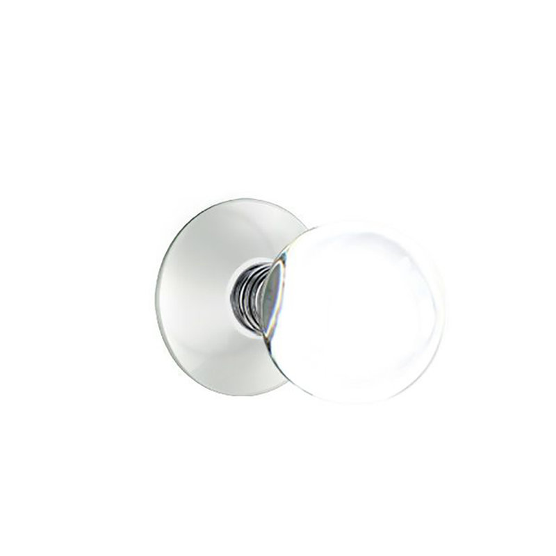 Privacy Bristol Crystal Knob with Modern Rose, Polished Chrome