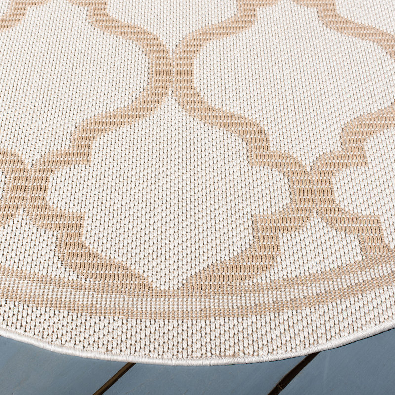 Murielle Performance Machine Washable Geometric Indoor/Outdoor Area Rug, Round 5'3"