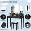 Ensemble coiffeuse Aoki avec tabouret et miroir-238109489