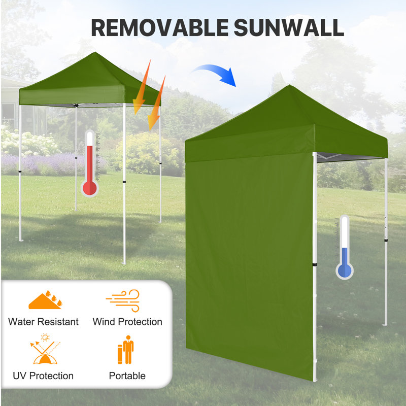 Grass Green 5x5 Outdoor Portable Canopy Tent with White Frame