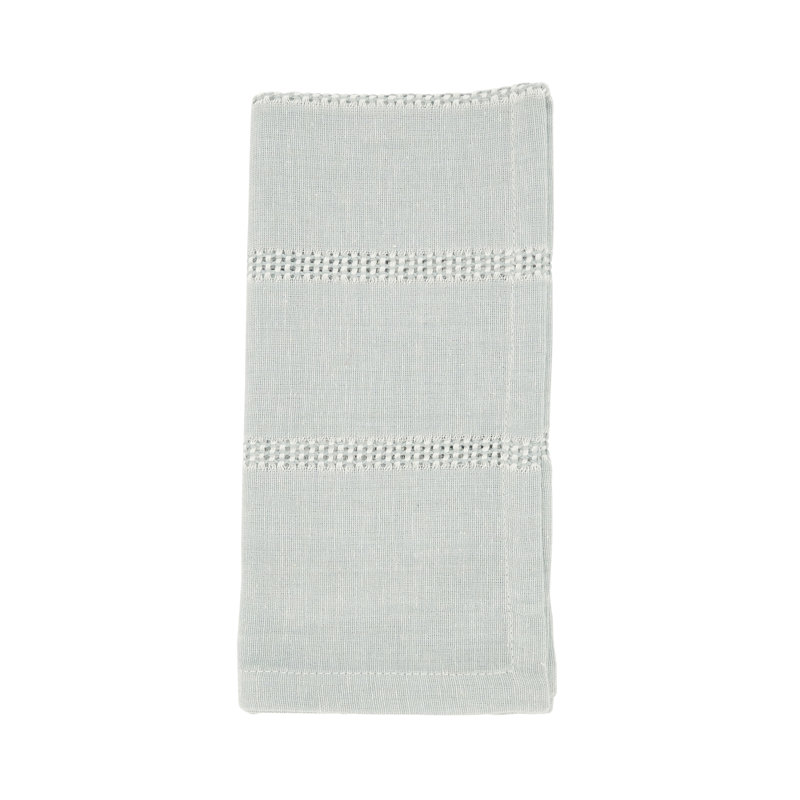 Leno Collection 90% Cotton - 10% Linen Rectangle Napkin, Blue/Gray