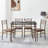Izen 4 - Person Four Leg Dining Set, 5 Piece Dining Table Set with Tempered Glass Top, Metal Frame Kitchen Table Set with 4 Chairs, Modern Small Space Glass Dining Set for Apartment, Kitchen, Dining Room, Breakfast Nook-2074287360