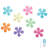 iDesign Floral Plastic Non-Slip Blumz Tub Treadz for Shower, Bathtub, Set of 8, Multi-Colored