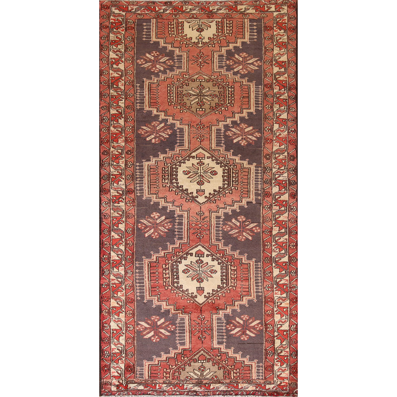 Tapis de couloir géométrique traditionnel 4x9