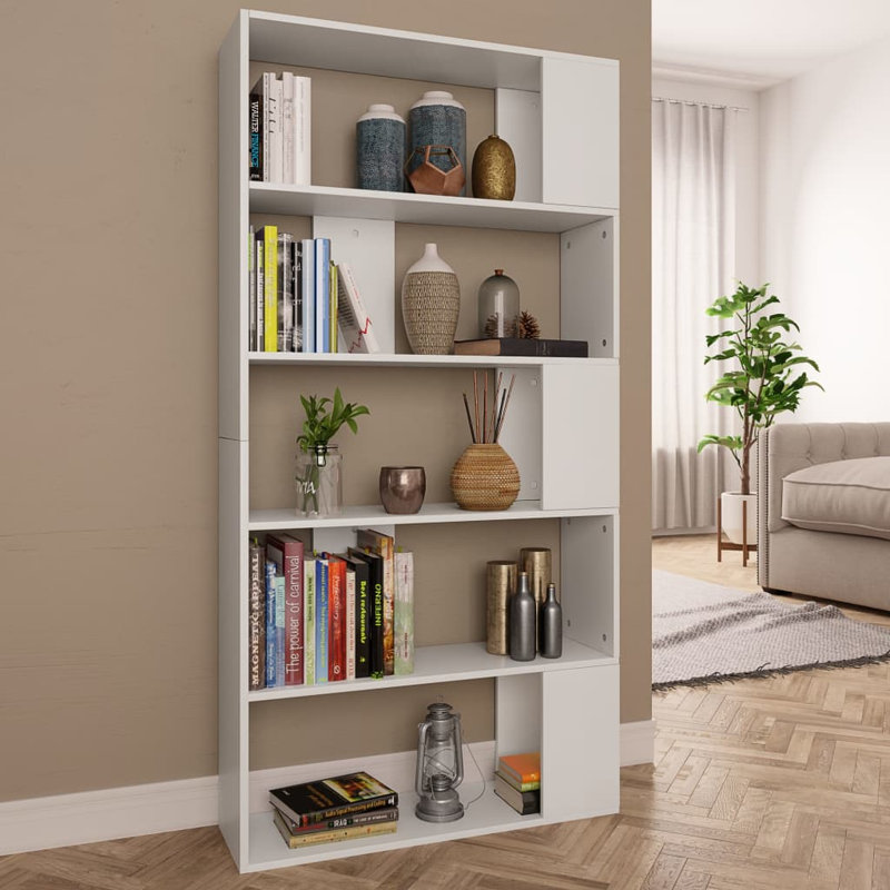Aleccia 159 cm H Bookcase, 159cm H x 80cm W x 24cm D, White