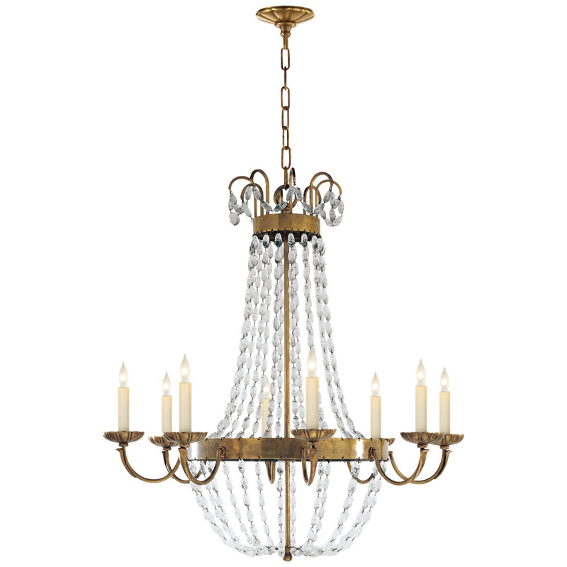 Chapman & Myers Paris Flea Market Medium Chandelier, Antique-Burnished Brass, 26" H x 24" W x 24" D