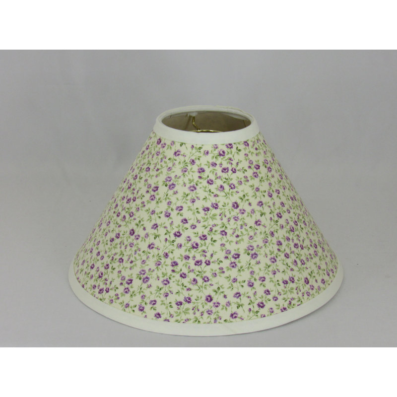 Abat-jour empire en coton (Uno) vert/mauve, H 6,75 po x l 9 po x P 9 po