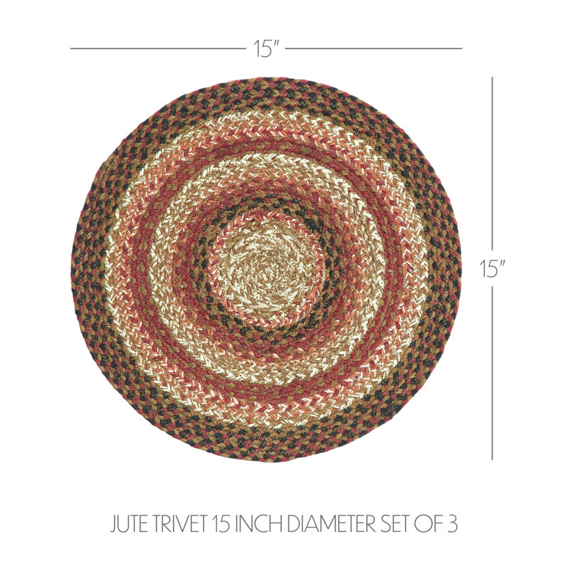 Ensemble de 3 dessous de lit en jute Danit 15