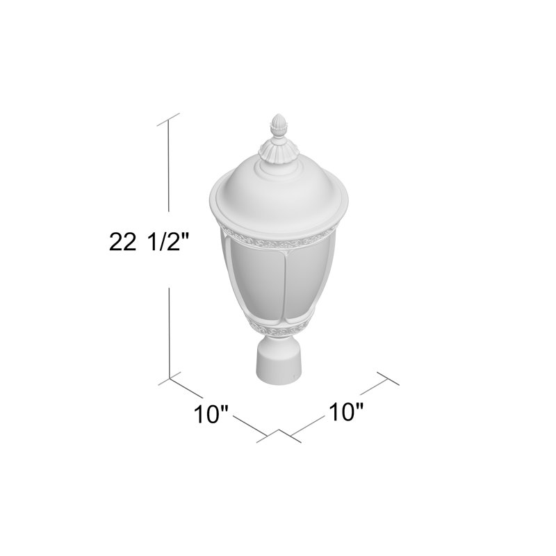 Tête de lanterne d'extérieur 1 lumière Muskingum, H 22,5 po x l 10 po