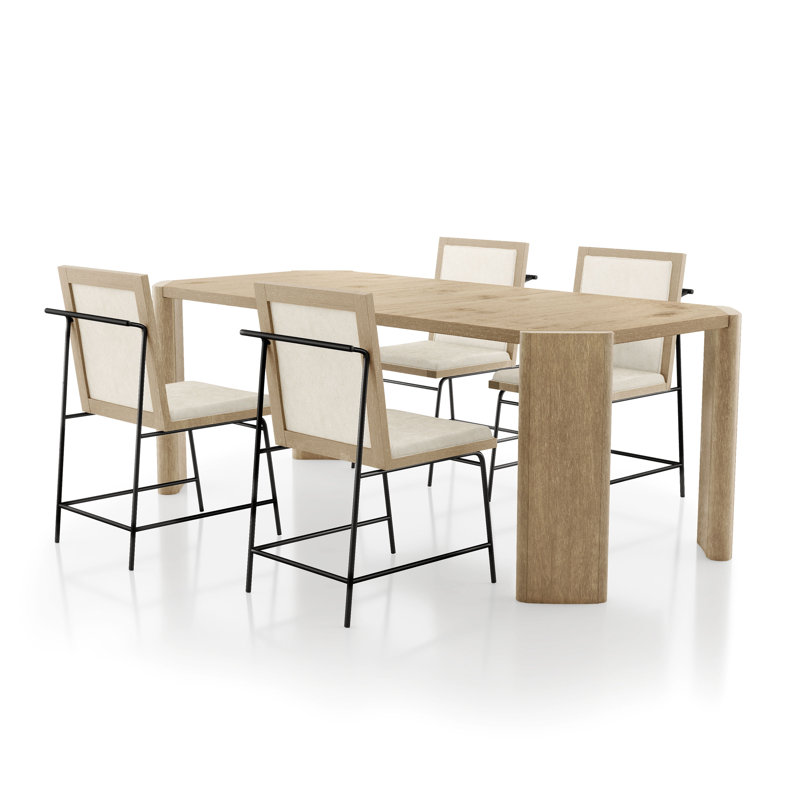 Ensemble de salle à manger Konegan, 5 pièces: table, 4 chaises