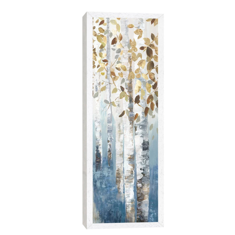 New Path IV by Allison Pearce - Painting on Canvas, White Framed, 30.48 cm H x 91.44 cm W