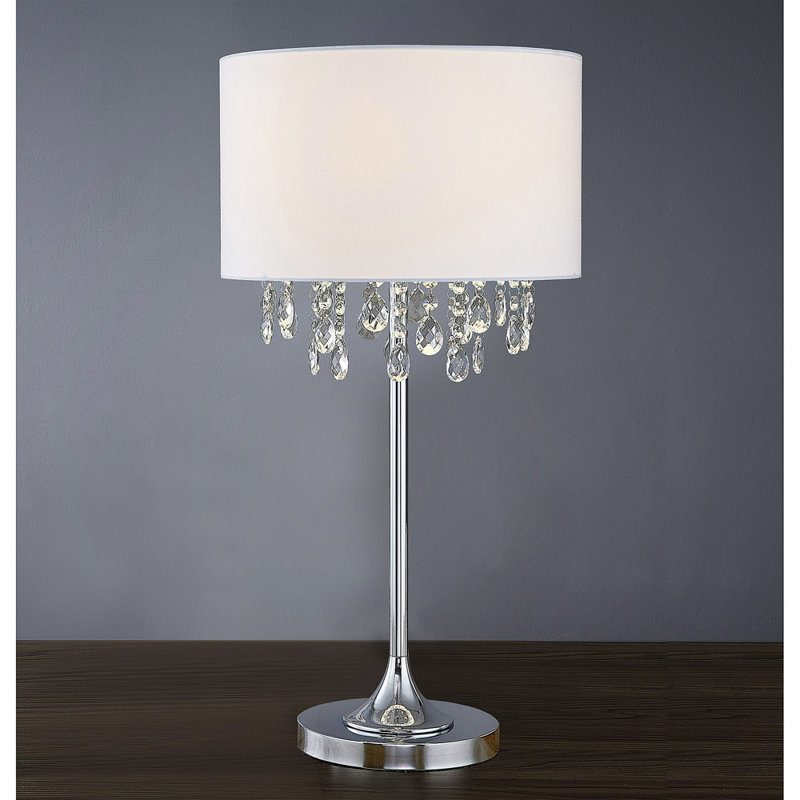 Elina Metal Table Lamp, White