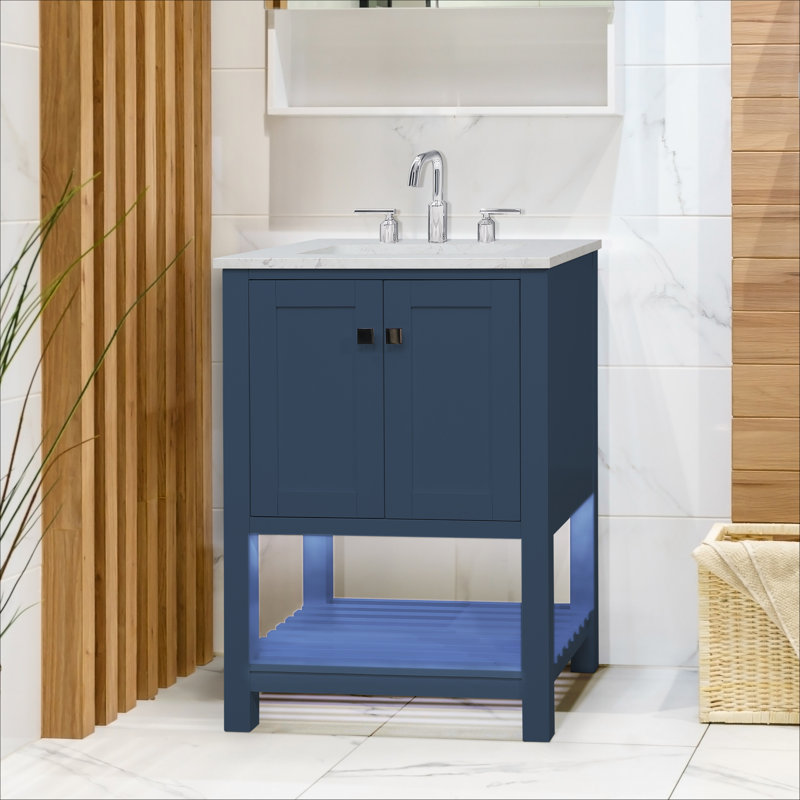 Meuble-lavabo 2 portes Akaysha, Bleu
