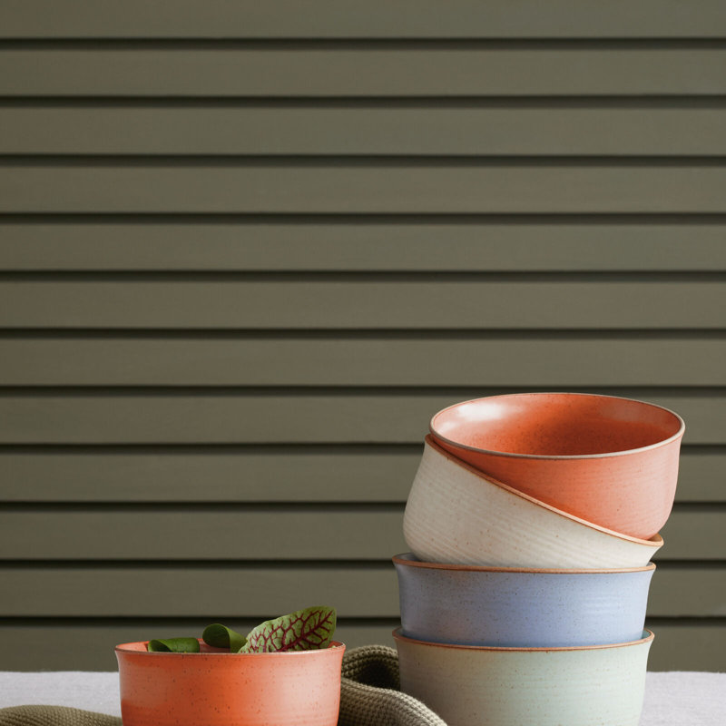 Nature Handmade Stoneware Cereal Bowl, Leaf Green