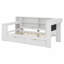 Lit plateforme avec rangement en bois avec tête de lit tapissier, bureau intégré, tablettes, DEL et station de charge-825705696