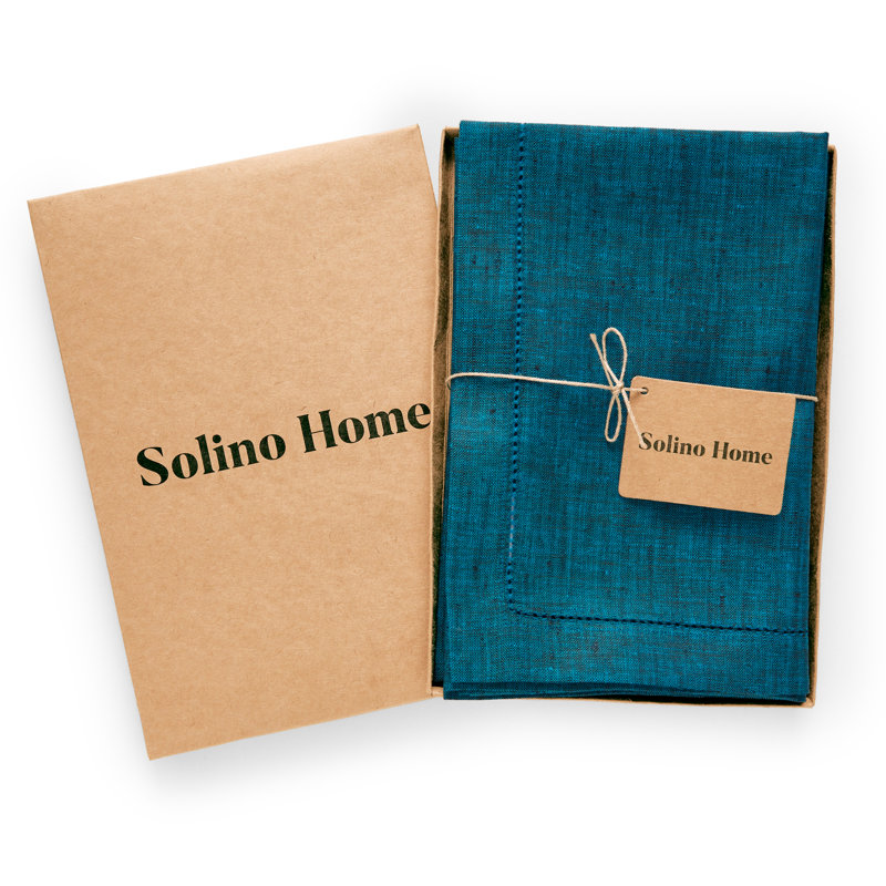 Milan - 100% Pure Linen Dinner Napkins, Chambray Teal