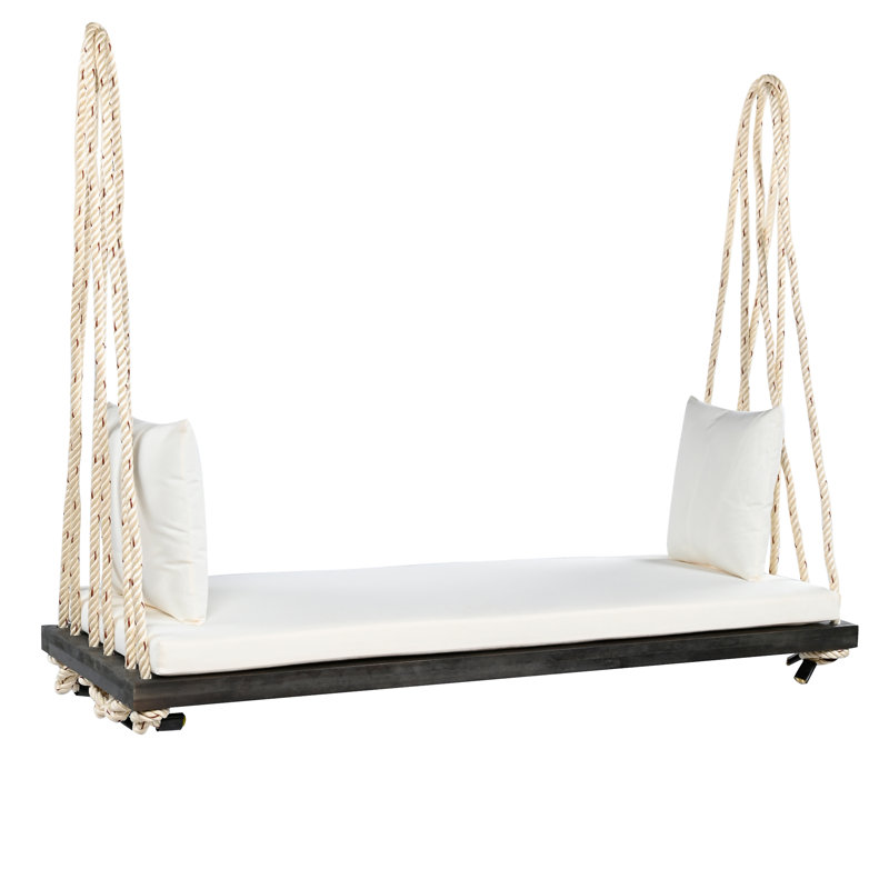 Balancelle de patio en bois Topmax, Brun, Blanc