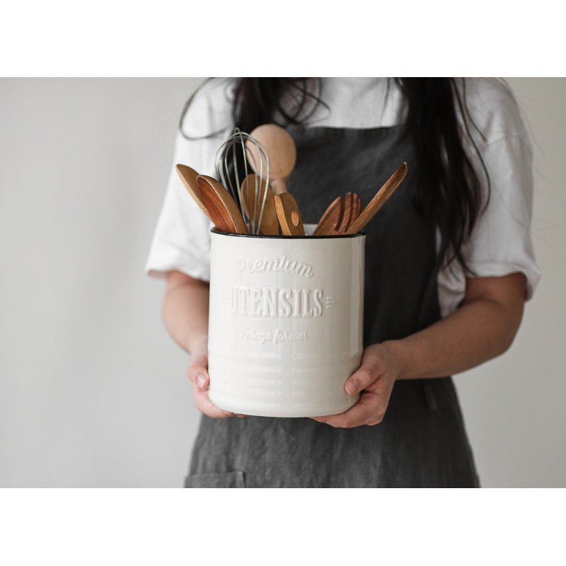 Ceramic / Porcelain Round Utensil Crock