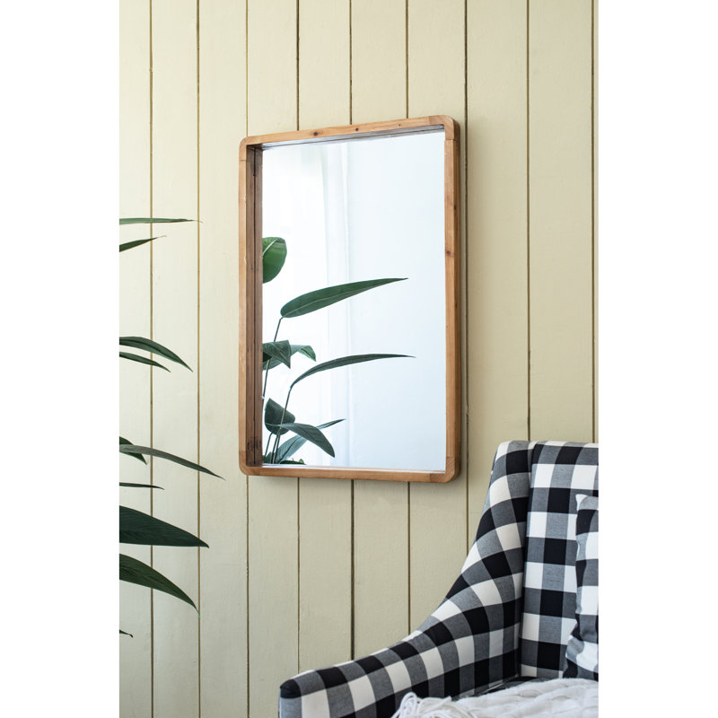 Miroir rectangulaire 24 po x 36 po en bois - Apportez une touche rustique au vestibule de la chambre à coucher dans un décor chaleureux et confortable