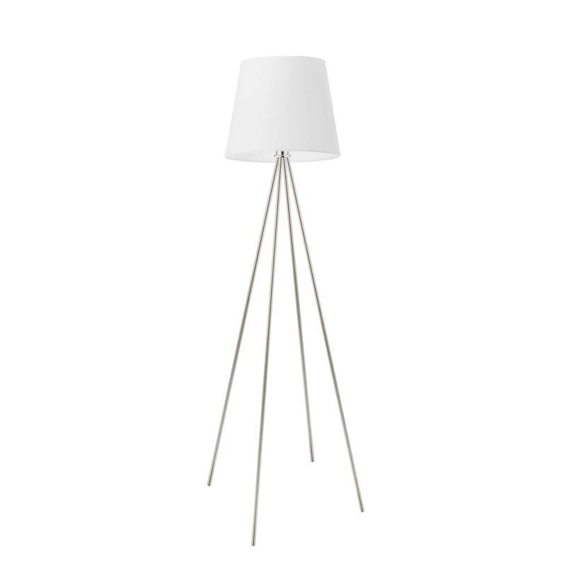 Arlaine 157 H cm Floor Lamp, White/White Inside, Brushed Steel