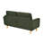 67.7" W Mid Century Modern Upholstered Loveseat Sofa With Wooden Legs-1291440174