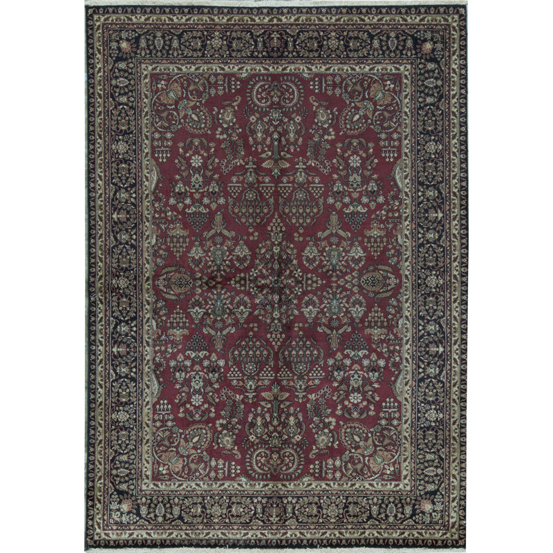 Tapis noir et vin de haute qualité noué à la main