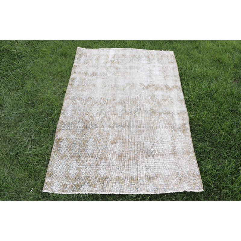 Tapis de porte turc rétro unique avec motif de tons terreux délavés pour la décoration intérieure