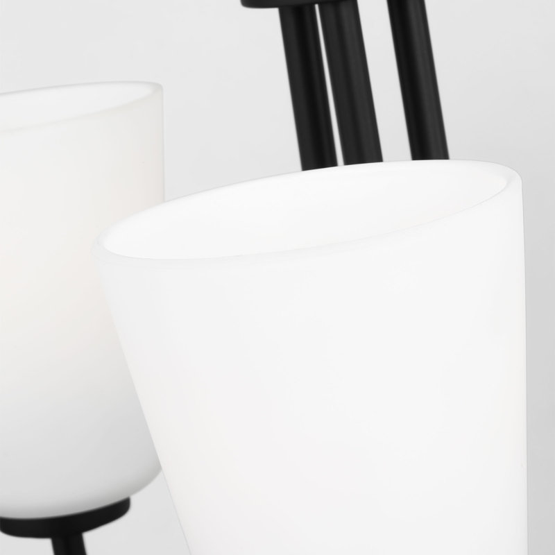 Lustre à trois lumières Miles de Génération Lighting , Nuit noire, Trois lumières, H 14,625 po x l 21,5 po x P 21,5 po