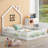 Wood Full Size House Platform Bed With Guardrail-270609201
