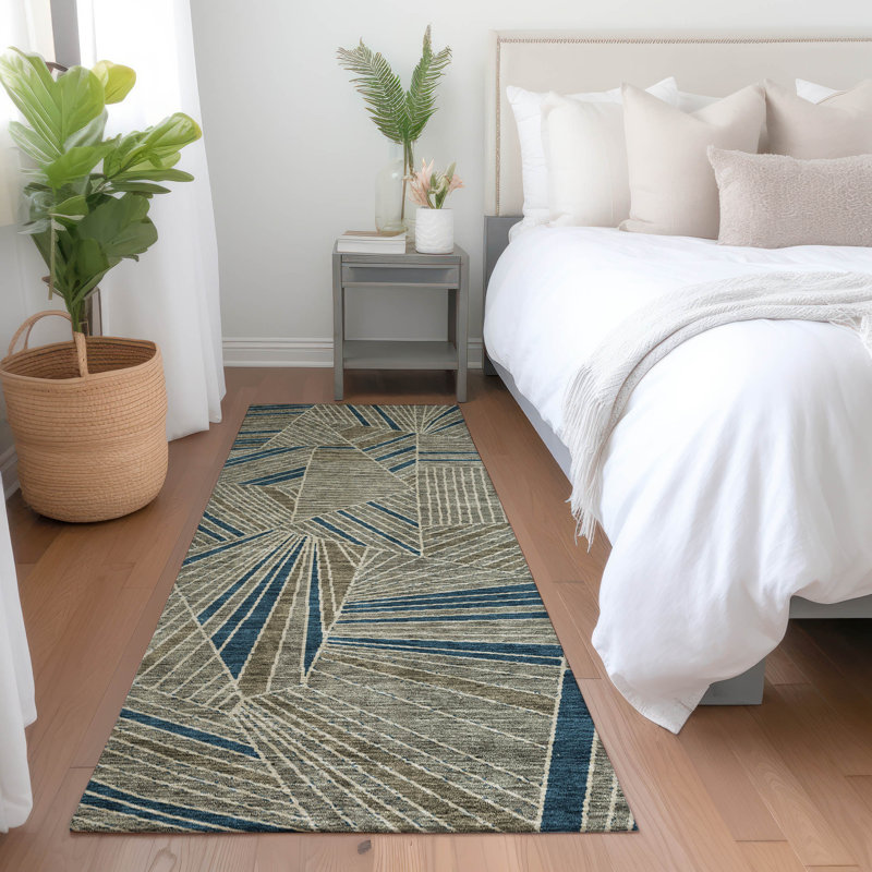 Premium Machine Washable Prisco Taupe Rug, Runner 2'3" x 7'6"