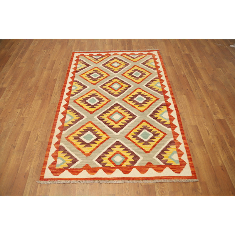Tapis kilim en laine tissé à la main 3 x 5