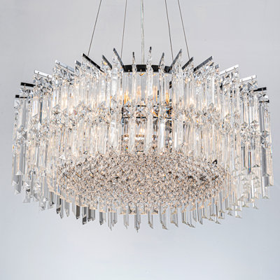 Lustre rond en cristal 8 lumières Maxten