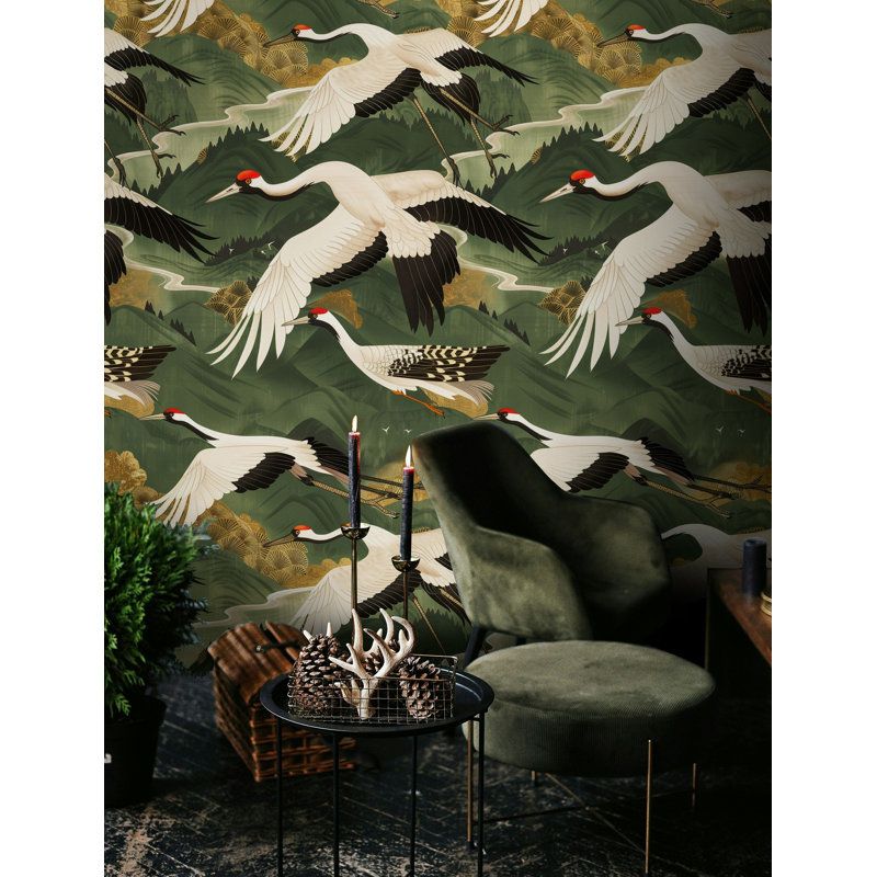 Rouleau de papier peint japonais Elegant Crane