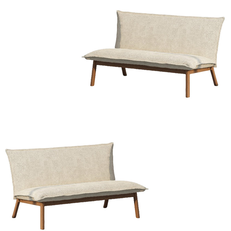 Banc rembourré en polyester haut de gamme, Blanc cassé
