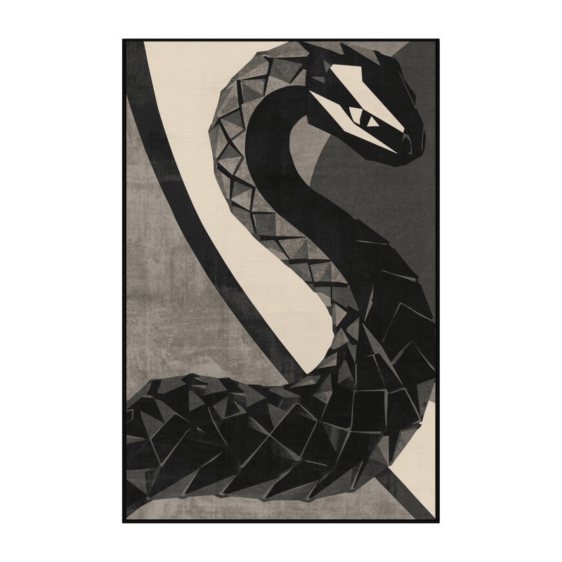 Tapis gris élégant et délavé à la machine Osazee Basilisk, 3 X 5