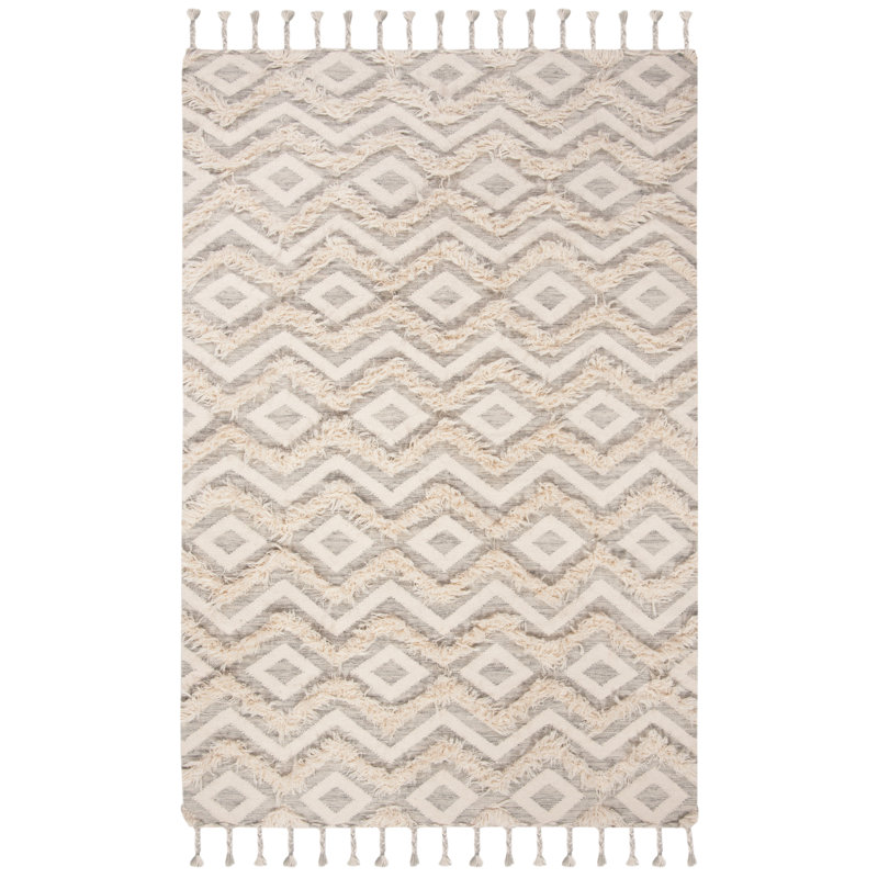 Jessup Geometric Wool Hand Woven Area Rug, Rectangle 183 x 274 cm