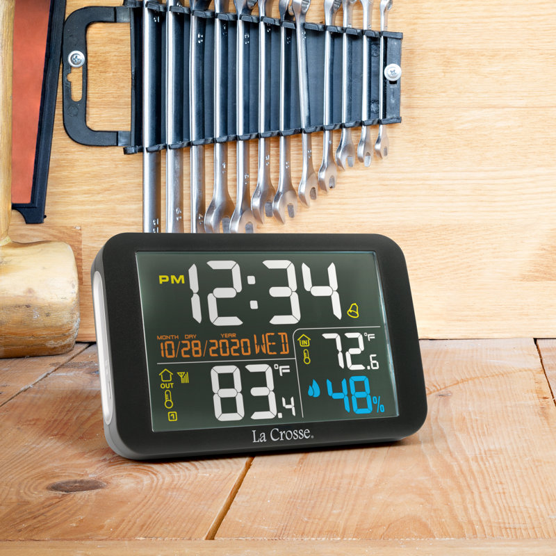 Digital Electric Tabletop Clock with Alarm in Black