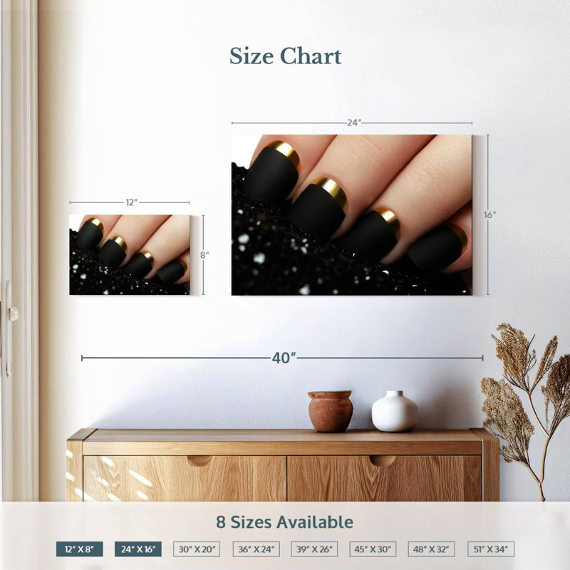 Shuttleworth Matte Black Nails, 16" H x 24" W