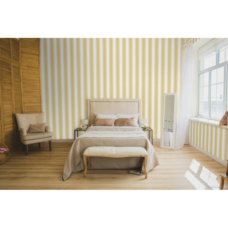 Italian Classics 4 Stripe 3D Embossed Wallpaper Roll, Gold