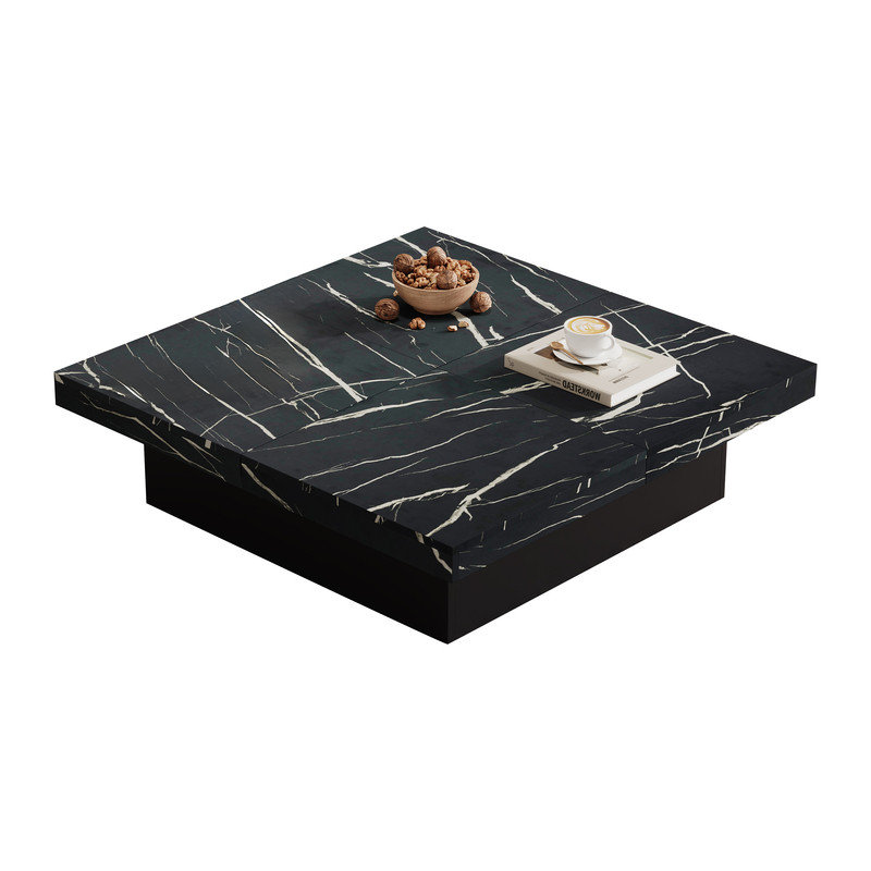 Coffee Table with Storage, Black