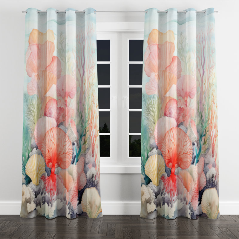 Aydann - Nautical Grommet Curtain - Velvet Room Darkening - 1 panel, 52" W x 90" L, Silver Grommets